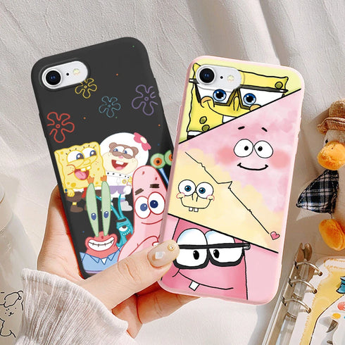 SpongeBob & Patrick Star Phone Case for iPhone SE, 8, 7, 6 - Soft Silicone TPU Cover